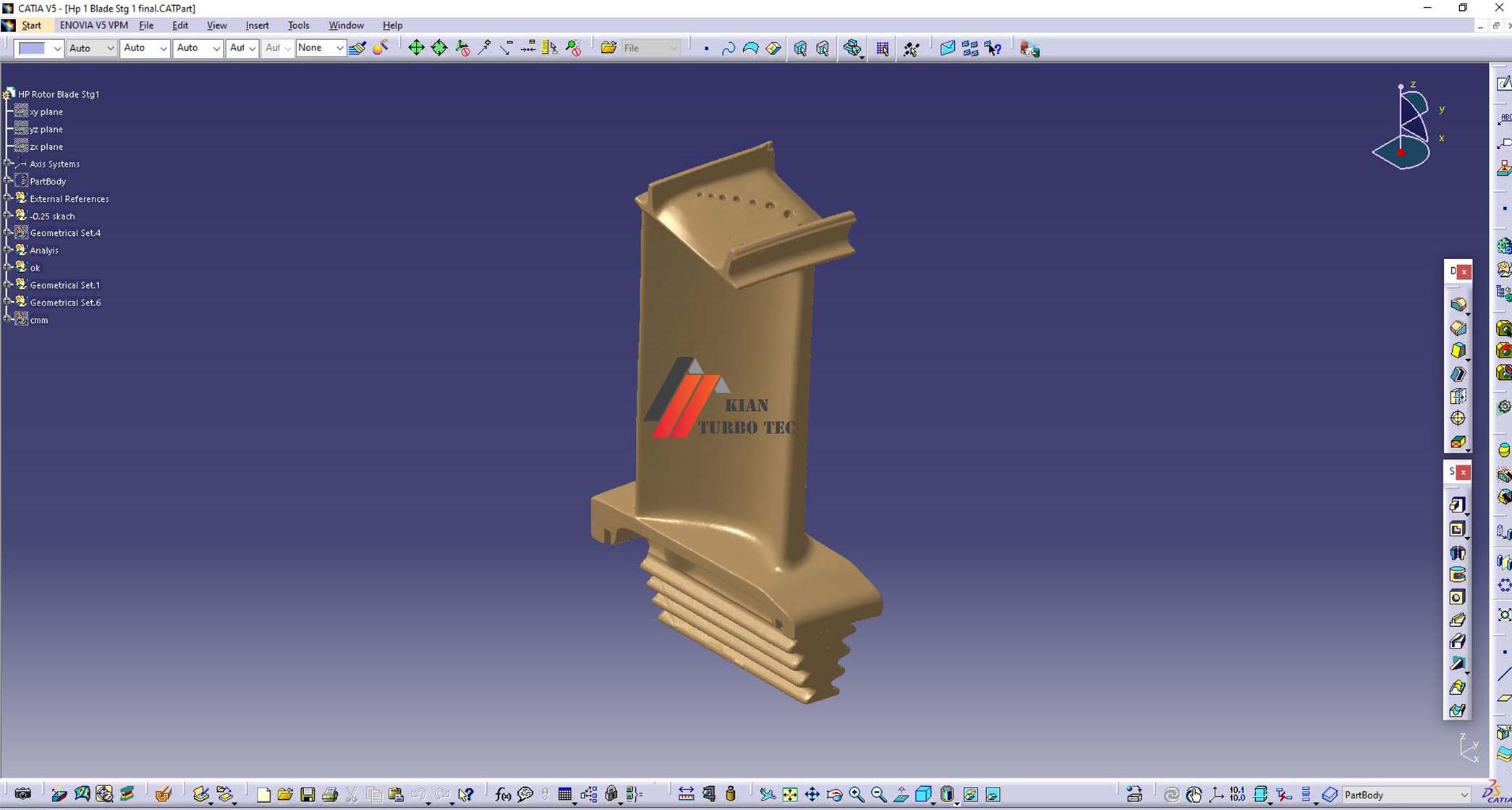 Figure 3 Cloud Point Scanning of THM 1304 Blades in Kian Turbo Tec workshop